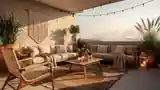 Boho Taras z Wzornym Tkaninami