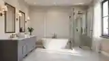 Elegant Marble and Gold Bathroom