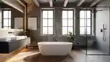 Łazienka Loft z Betonem