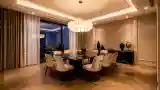 Elegancki Salon Jadalny z Marmurem