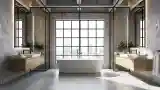 Industrial Luxury Bathroom with Concrete and Wood