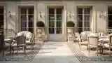 Łazienka z marmuru i złotym blaskiem