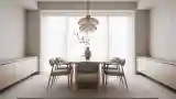 Minimalist Dining Room in Warm Wood