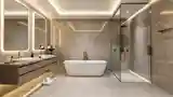 Luxury Marble Bathroom with Ambient Lighting