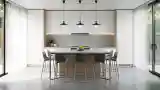Minimalistna Kuchnia z Drewnem i Betonem
