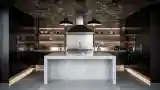 Industrial Kitchen with Concrete and Brick