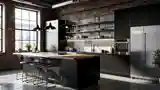 Industriальная Kuchnia z Drewnem