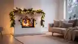 Scandinavian Living Room with Fireplace