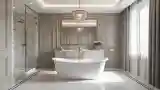 Marble Bath with Gold Accents