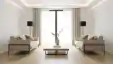 Modern Lounge with Wood and Beige Fabric