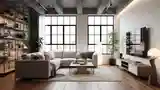 Łazienka Loft z Drewnem i Betonem