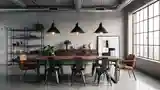 Industrial Dining Room in Concrete