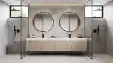 Lakoniczna łazienka w stylu minimalistycznym