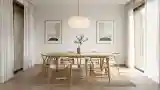 Stylizacja jadalni z drewnem