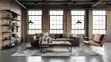Spacious Industrial Living Room