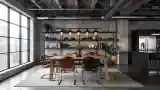 Wysokiej klasy industrialny salon do jadalni
