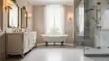 Classical Bathroom with Marble and Gold Accents