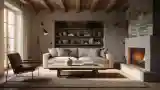 Rustic Living Room with Fireplace