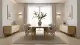 Scandinavian Dining Room with Wood and Wool