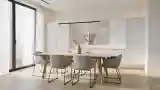 Nowoczesna Sala Jedzeniowa z Drewnem