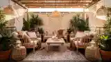 Bohemian Terrace with Wood and Raffia