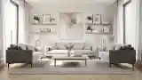 Living Room with Wood and Line