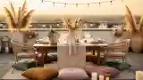Bohemian Terrace with Wood and Pampas Grass