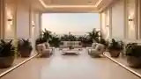 Modern Classic Terrace with Marble