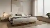 Pokój senny w stylu Japandi