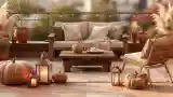 Bohemian Terrace with Wooden Elements and Pampas Grass