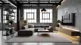 Przemysłowy salon w stylu loft
