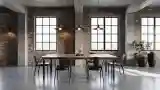 Stylowy Salon Jadalniany z Cegłą