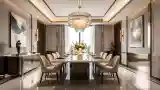 Dining Room with Marble and Gold Accents