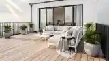 Elegancka tarasowa sala wypoczynkowa