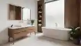 Sufit z drewna w łazience