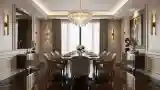 Elegancki Salon Jadalny z Marmurem