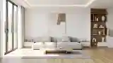 Nowoczesny salon z drewnem i wełną