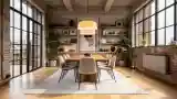 Łazienka Loft z Drewnem i Cegłą