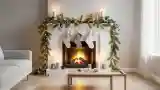 Scandinavian Living Room with Fireplace