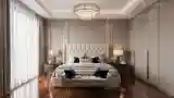 Glamour Bedroom with Wood and Gold Accents
