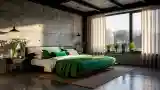 Industrialne Sypialnia z Betonem