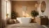 Bohemian Bathroom with Gold Accents