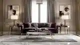 Prestiżowy salon z purpurowym welurem