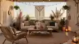 Bohemian Terrace with Rattan Elegance