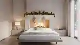 Minimalist Bedroom with Fireplace
