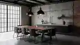 Industrial Dining Room with Raw Elegance