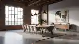 Loft Dining Room with Brick Walls