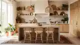 Natural Kitchen with Rattan Accents