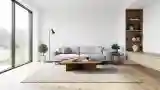 Nowoczesny salon z drewnem