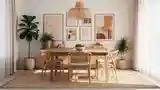 Jadalnia boho z naturalnymi teksturami